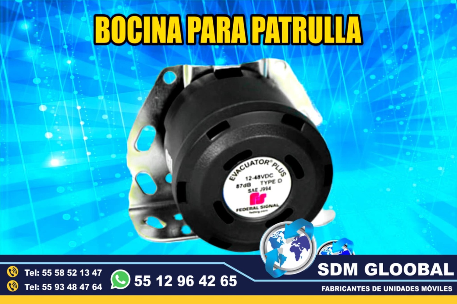 Venta de Bocina para patrullas Marca Federal Signal